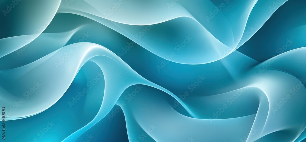 Wall mural blue and teal gradient background with soft geometric shapes, creating an abstract design for presen