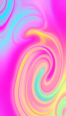 Obraz premium <Energetic and Whimsical Fluid Digital Design: Vibrant and Colorful Spiral Background>