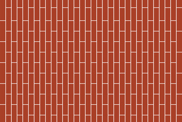 Minimalist repeating brick pattern in deep reddish-brown with white lines. Running bond arrangement, geometric grid. Seamless, muted tones for backgrounds/textures. Simple, consistent, clean.