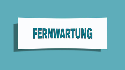 Fernwartung (Remote maintenance) - A card isolated on light green background.