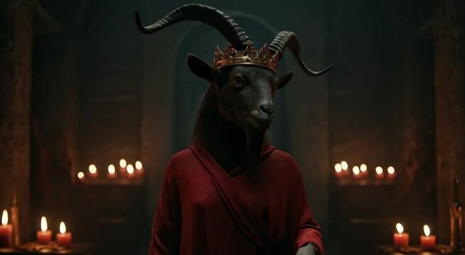 satanic goat in the occult ritual