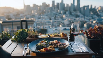 Rooftop Dining with San Francisco Skyline View