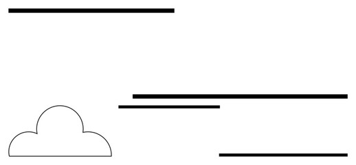 Cloud at the bottom with minimal horizontal black lines suggests abstract connection, communication, and order. Ideal for technology, connectivity, minimalism, cloud computing, networks, systems