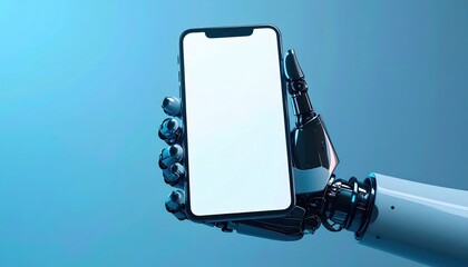 Robotic Hand Holding Smartphone Display
