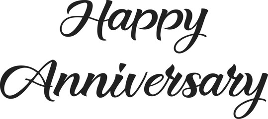 Happy Anniversary Calligraphy Vector | Elegant Cursive Typography for Romantic Celebrations & Greeting Cards