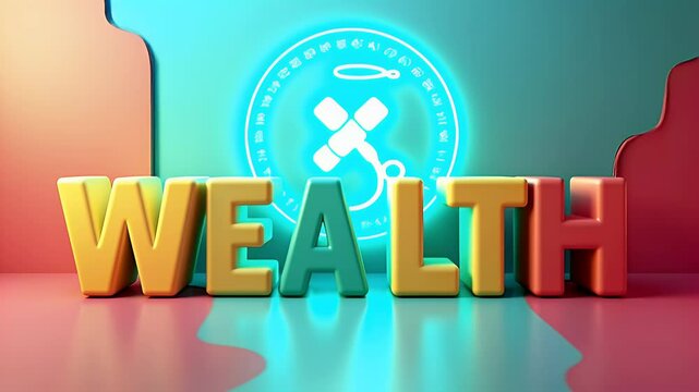 Word Cubes Spelling Out Concepts Related to Prosperity and Well-being