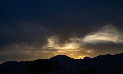 sunset over the mountains