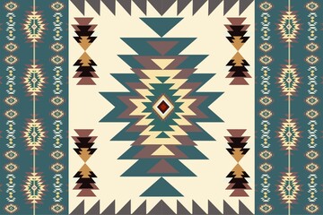 Native pattern american tribal indian ornament pattern geometric ethnic textile pattern navajo mexican fabric seamless Vector decoration fashion