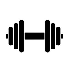 Simple black dumbbell icon.  Vector illustration isolated on white background.  Perfect for gym, fitness, or weightlifting related projects.