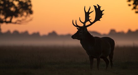 Stag Silhouette at Sunset