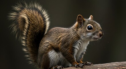 Obraz premium Upright Squirrel on Log