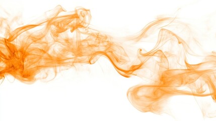 Fototapeta premium Abstract Orange Smoke Swirls on White Background: A Captivating Display of Fluid Forms and Ethereal Beauty