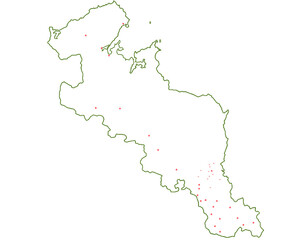 京都府　地図　白　斑点　イラスト