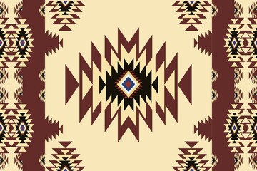 Native pattern american tribal indian ornament pattern geometric ethnic textile pattern navajo mexican fabric seamless Vector decoration fashion