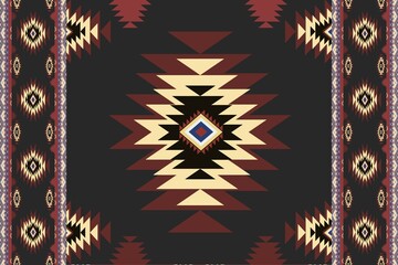 Native pattern american tribal indian ornament pattern geometric ethnic textile pattern navajo mexican fabric seamless Vector decoration fashion