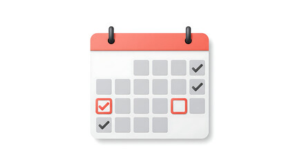 desktop calendar isolated on white