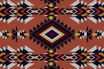 Native pattern american tribal indian ornament pattern geometric ethnic textile pattern navajo mexican fabric seamless Vector decoration fashion