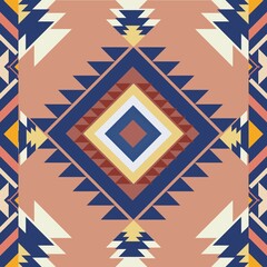 Native pattern american tribal indian ornament pattern geometric ethnic textile pattern navajo mexican fabric seamless Vector decoration fashion