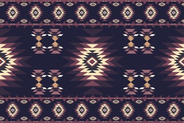 Native pattern american tribal indian ornament pattern geometric ethnic textile pattern navajo mexican fabric seamless Vector decoration fashion