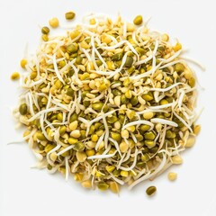 Healthy Sprouts: A Nutritious Food on white background
