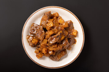 牛ハラミとじゃがいも炒め