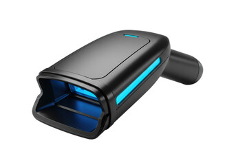 Scanning Device with Blue Light on Transparent Background
