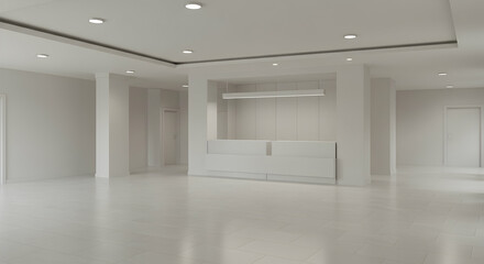 Fototapeta premium Modern Spacious Interior of Empty Office Reception Area