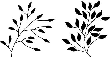 abstract hand drawn plant. Vector simple flower, Vector illustration