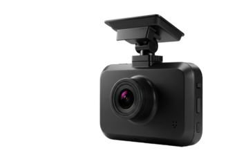 Dash Camera Recording Car Driving Events, Black, Isolated