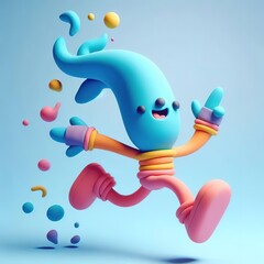 3d rendered illustration of a cartoon character abstract clay style