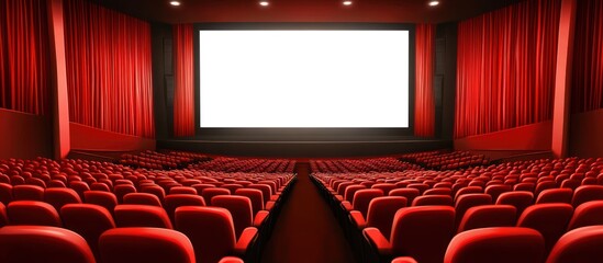 Classic cinematic viewing experience, empty auditorium ready for premiere