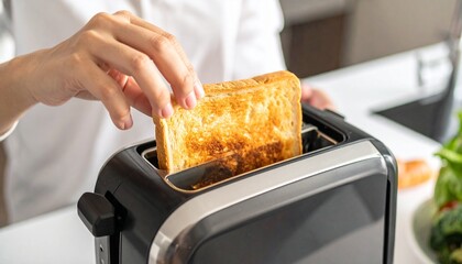 トーストをトースターで焼く