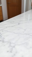white marble counter top in a kitchen