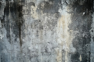 Abstract texture of an old decaying wall with peeling paint and mold