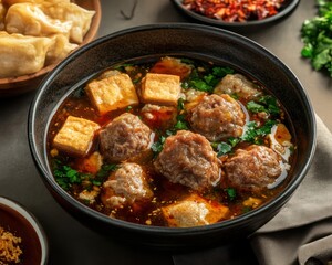 Fototapeta premium Meatball soup in bowl