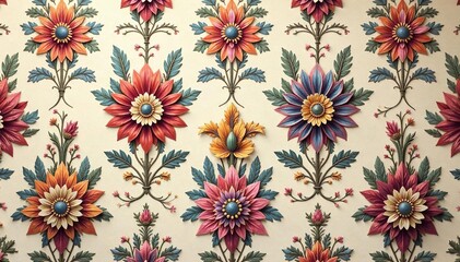 Intricate floral damask pattern in muted tones , digital, subtle, decor