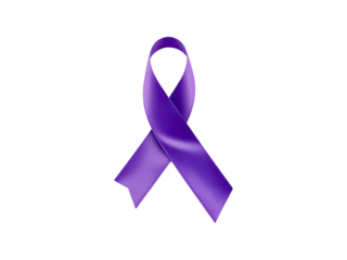 Purple Awareness Ribbon Isolated on a transparent background for Support and Charity