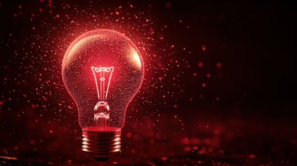Illuminated Ideas: A Red-Hot Lightbulb Glowing with Inspiration