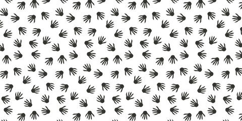single color minimalist scatter seamless pattern with racoon footprint. animal footprint background for textile, wrapping and other © Zeronineee