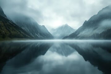 Mountain lake landscape with reflection
