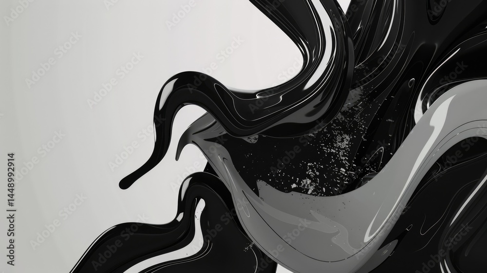 Poster this stylized black and white abstract animation features fluid shapes and dynamic textures, creatin