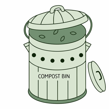 green compost bin open lid clip art preview