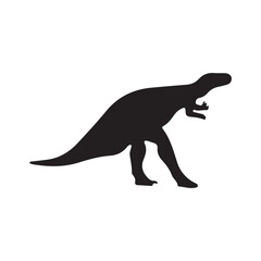 Black tyrannosaurus rex silhouette vector illustration t rex dinosaur jurassic period prehistoric animal design