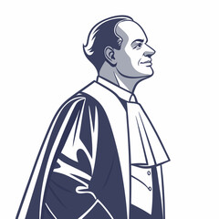 Judge Illustration Of A Man Wearing Robe Looking Forward Confidently