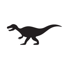 Obraz premium Dinosaur silhouette vector illustration of a jurassic reptile for prehistoric animal lovers and kids design