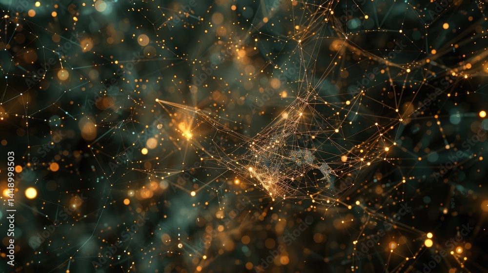 Poster a captivating visualization of millions of nodes and links, representing complex networks and connec