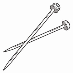 Knitting Needles Vector Illustration For Craft And Hobby Projects Design