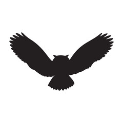 Obraz premium Flying owl silhouette vector graphic illustration for wildlife and nature themed designs and artwork needs