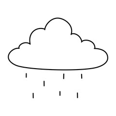 Clouds and rain doodle outline