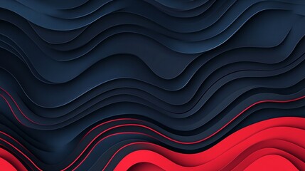 Obraz premium Abstract Red and Blue Wave Design Graphic on red background